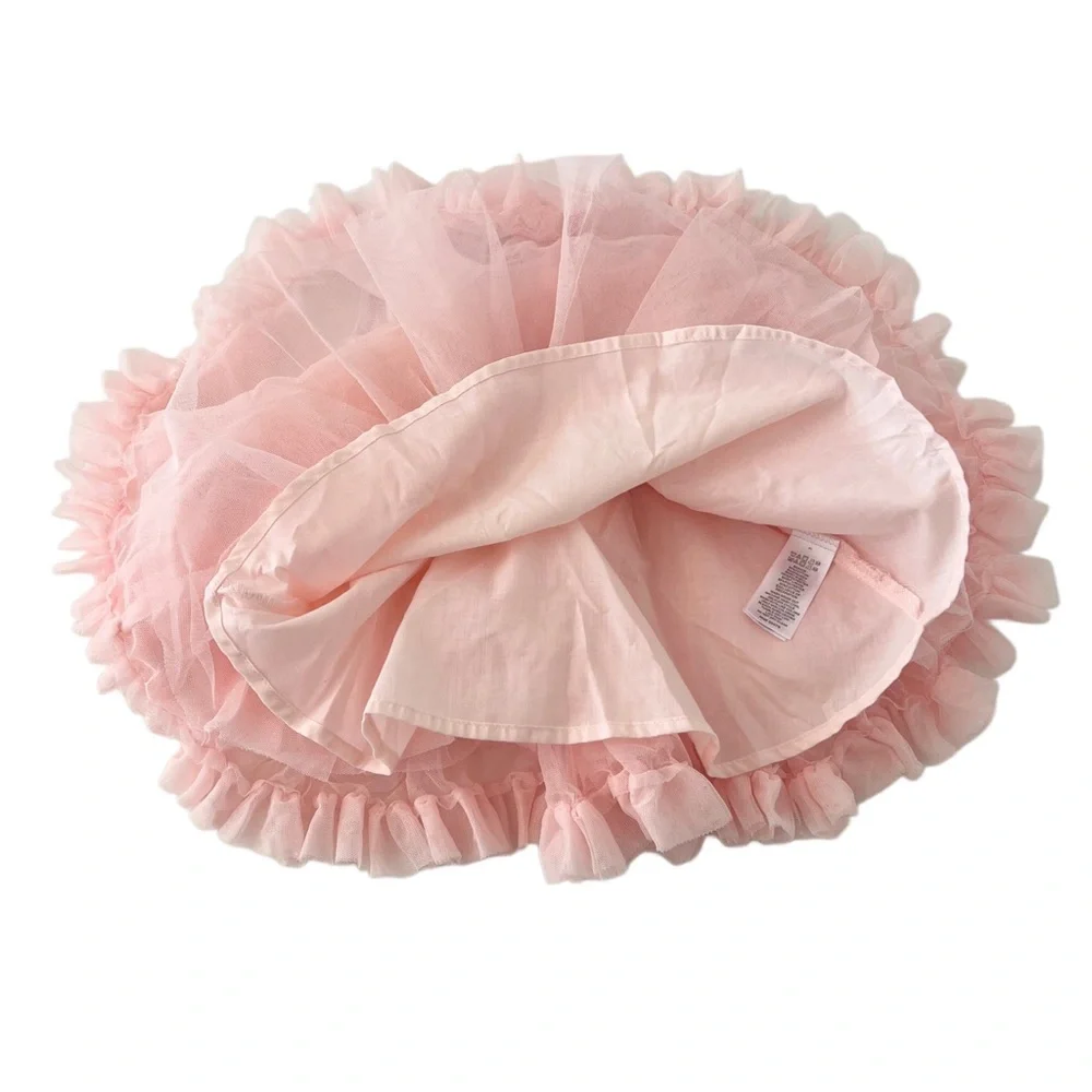 Isaac Mizrahi Peach Tulle Easter Ruffle Dress w/ Bunnies | Baby Girl 0-3 Months